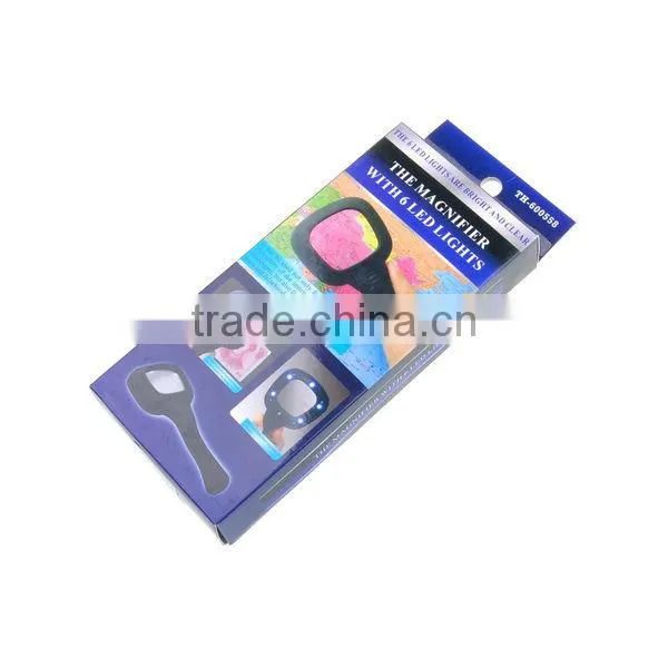 2014 New Great 4X Magnifier 6 LED Light Magnifying Glass