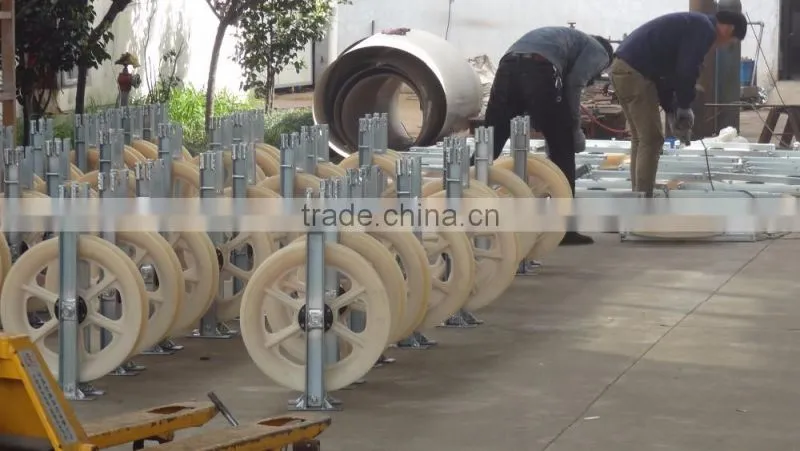 5 Bundled Cable / OPGW Conductor Pulley for Power Line Construction 800mm2 , Rubber Covered