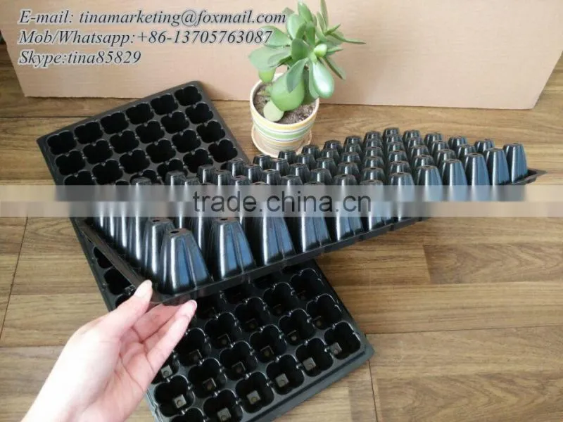 China Manufactory Black Plastic Vegetable Nursery Seed Starting Tray with 72 Cell Rooting Plugs Ready to Plant Seed Tray