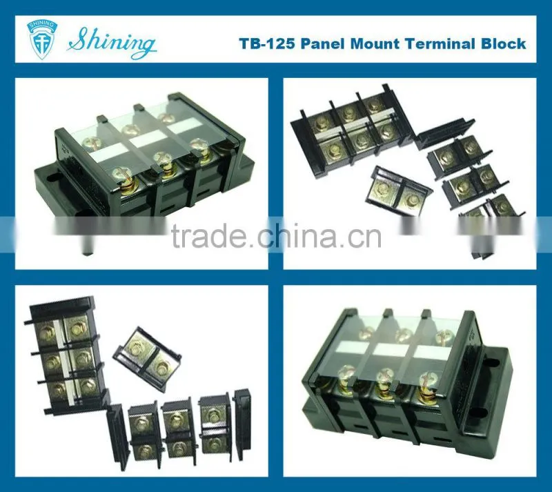 TB-125 Panel Mounted Barrier Type 125A Wire Connector Pluggable