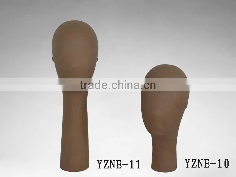Long neck faceless egg head wooden mannequin for hat display