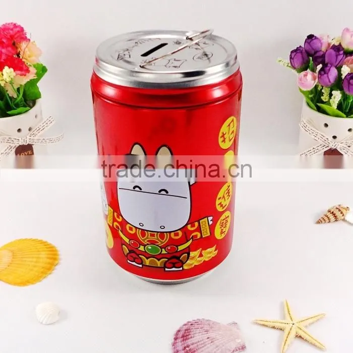 Factory price kids gift coin saving tin box piggy bank