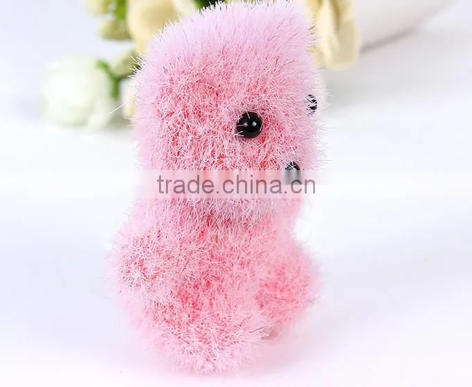 Creative potted decor handmade simulation bear flocked animals toy