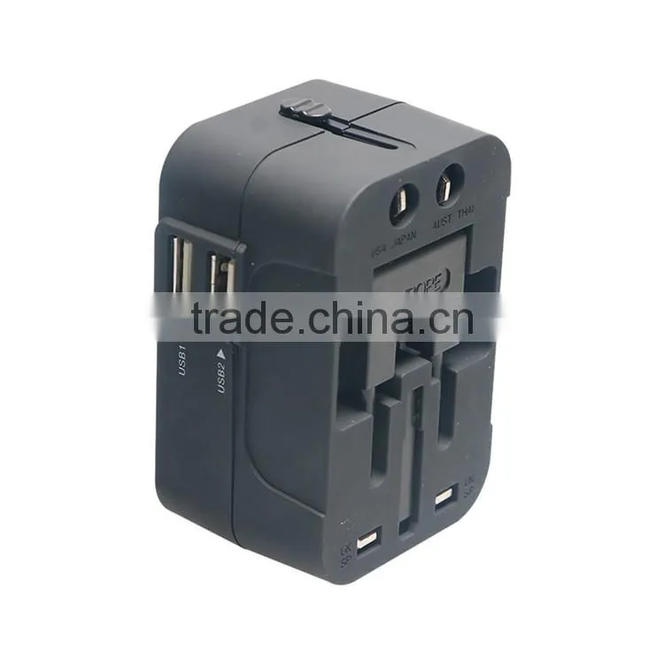 Universal Travel Power Adapter Plugs With Dual USB Travel Abroad universal travel power adapter converter