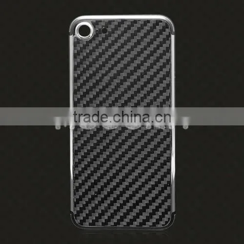 Carbon fiber metal cover for iPhone7 24k gold plated back housing