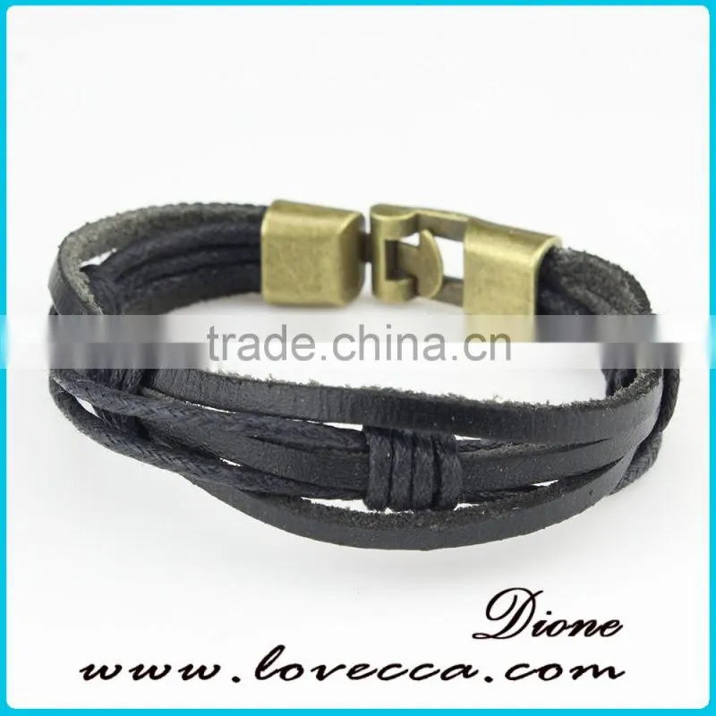 Braided adjustable nautical leather bracelets for women