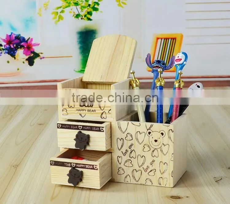 Children's prize gift wooden pen container