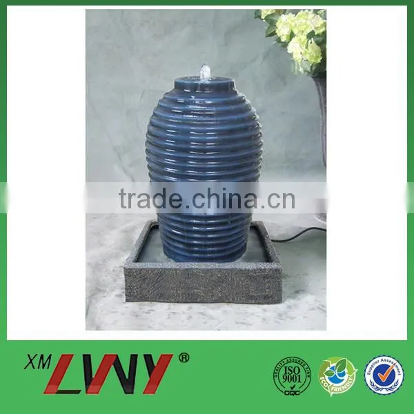 Professional design classical blue resin water fountain decoration