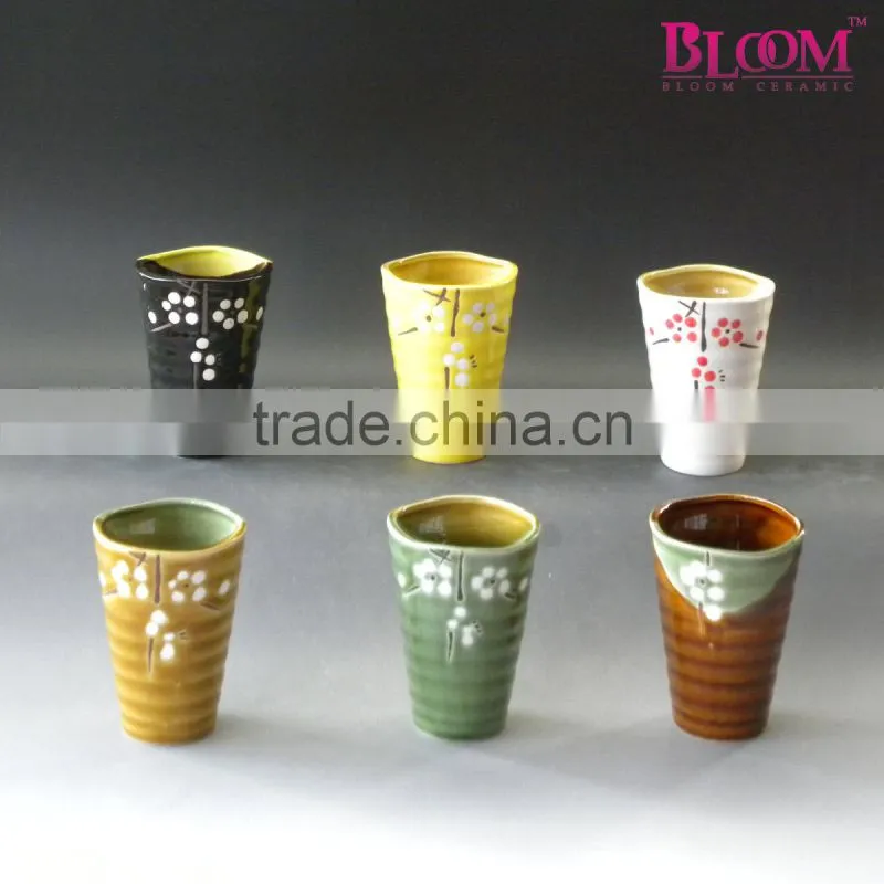 New design japanese ceramic cup with sakura hand painting