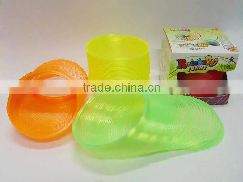 popular plastic rainbow spring toys educational classic toys for kids/promotional toys raibow circle