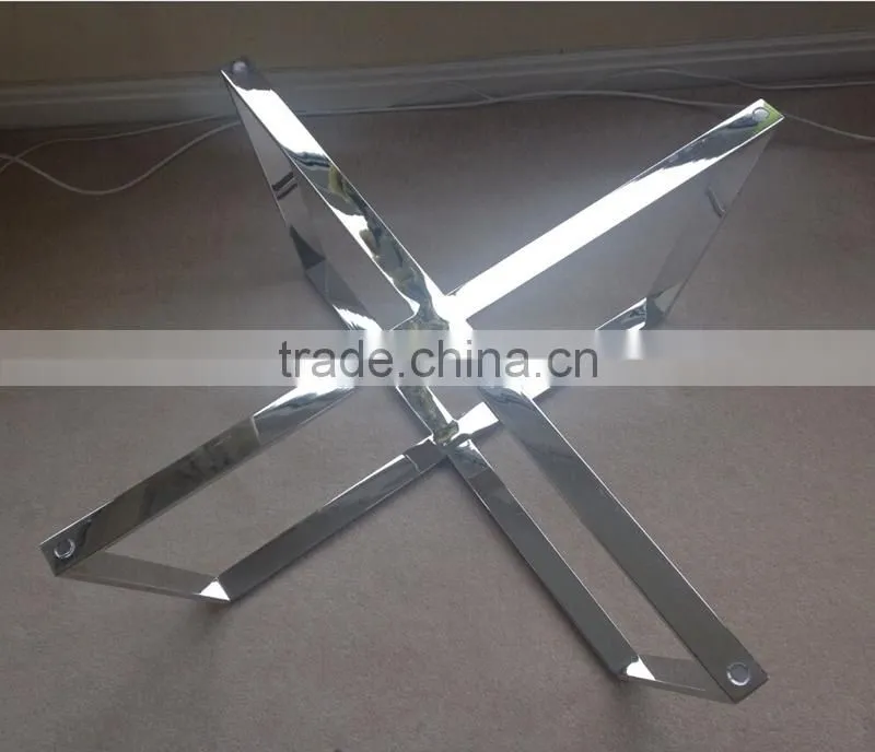 Top quality furniture parts stainless steel chrome finished metal table base FF-069