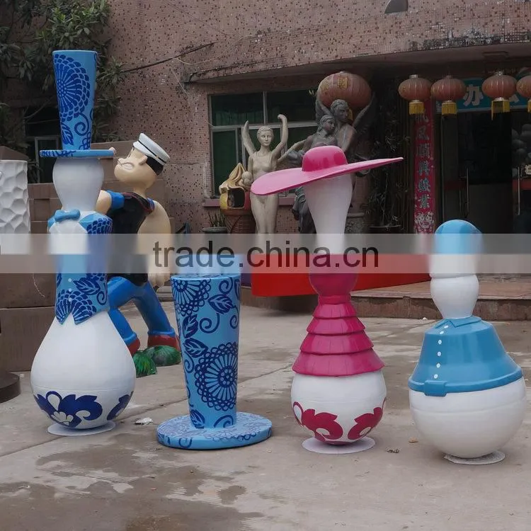 Outdoor modern fiberglass column decoration