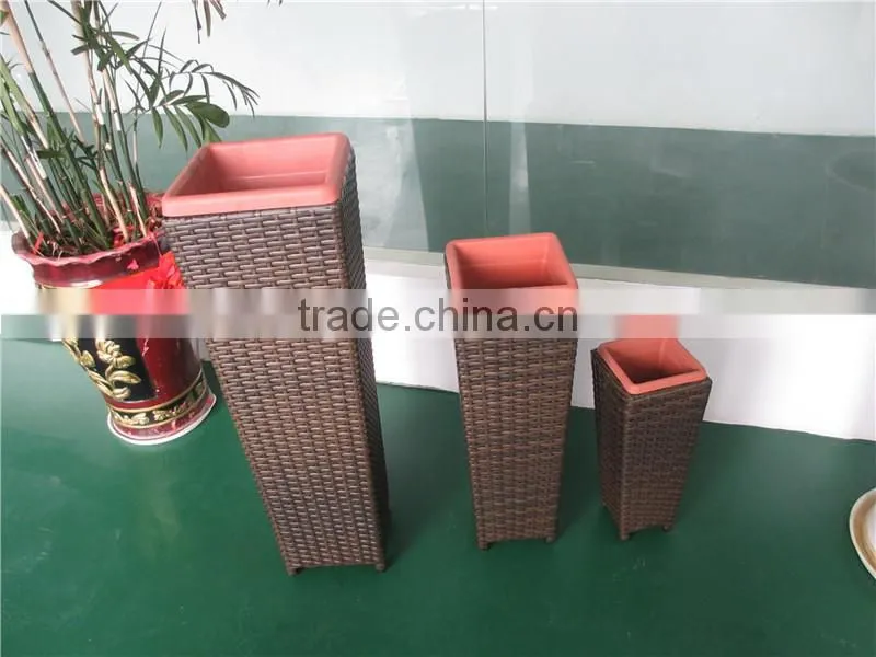Hot Sale Outdoor 3 Pics Rattan Flowerpot Sets Garden Supplies