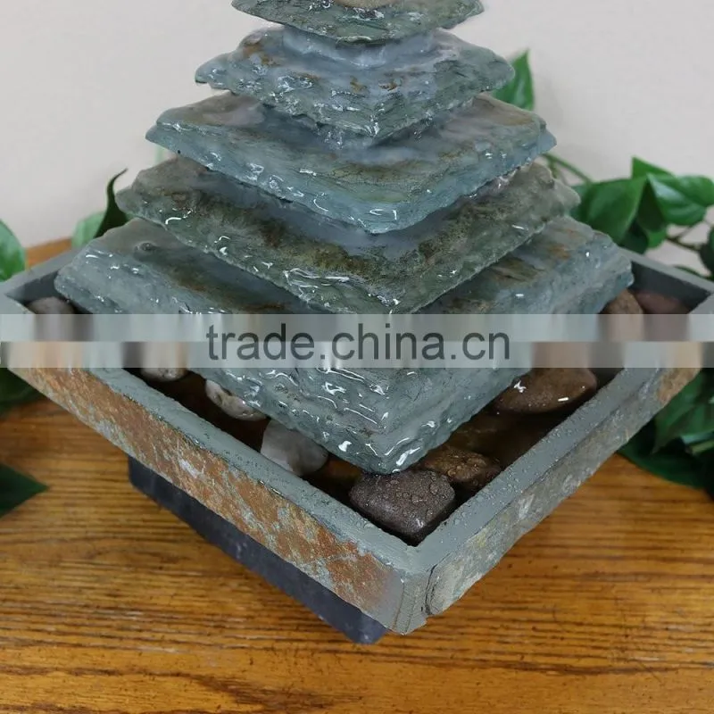 Slate Pyramid Tabletop Water Fountain
