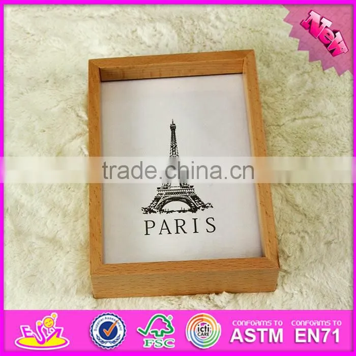 2016 hot sale baby wooden funny photo frame, most popular kids wooden funny photo frame W09A040