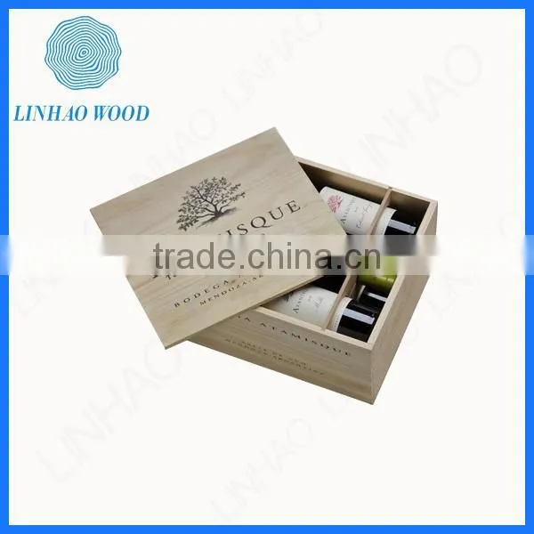 wooden wine bottle carrier case