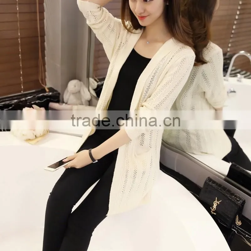 OEM Custom-Made hight quality ladies Button Down plain knitted Cardigan Sweater