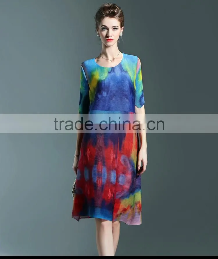 Fancy wash printed women camo draped dresses
