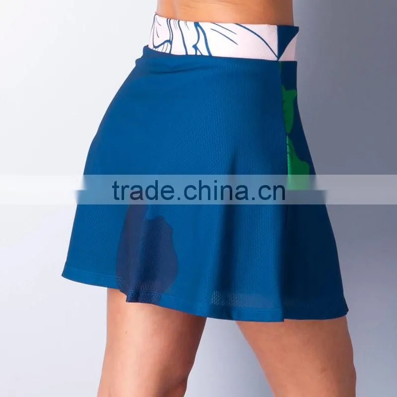 New design mesh blossom flared shape 100%polyester tennis skirt wear