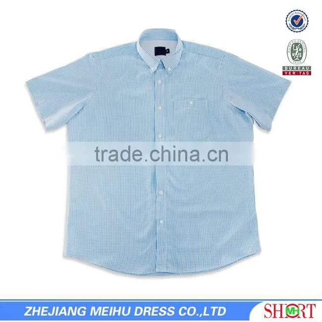 wholesale button down short sleeve check casual fishing shirts