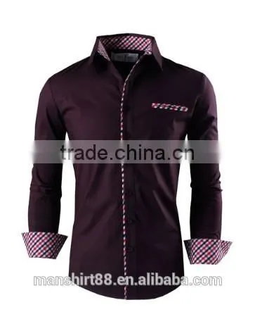 2016 fashionable slim fit casual shirts for men