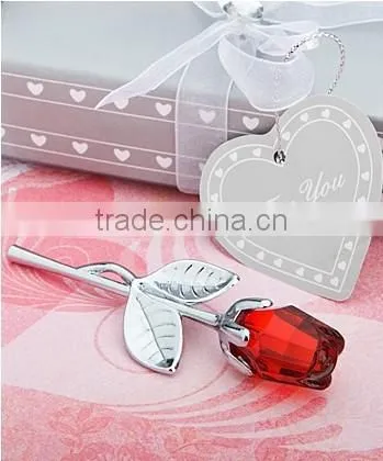 Crystal Flower With Led Light Base for Wedding Souvenir or Gift