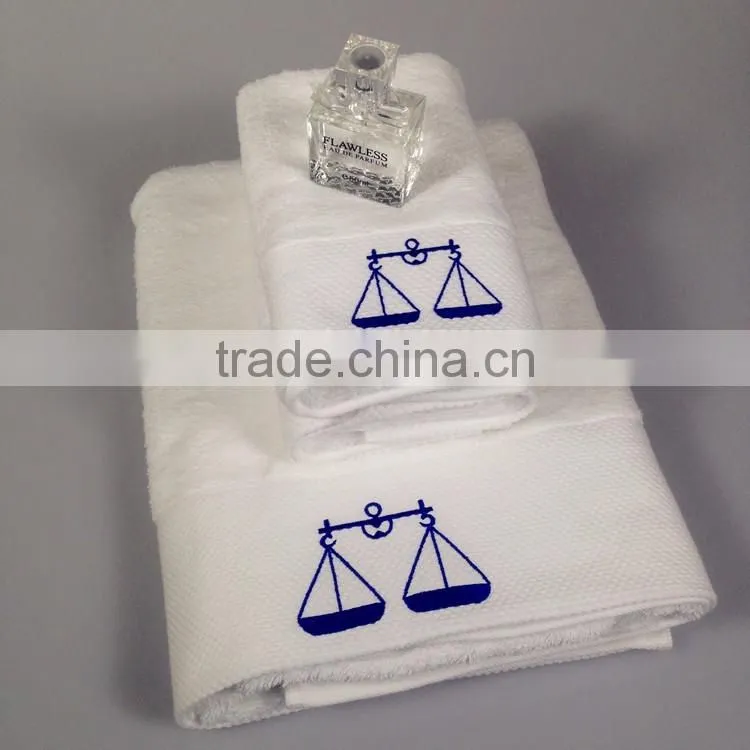 White hotel bath towel set luxury 100% cotton