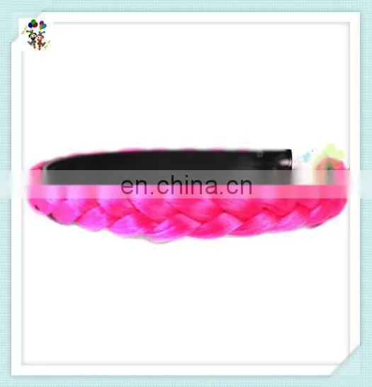 Girls Twist Braided Plait Hoop Colors Synthetic Hair Headband HPC-0121