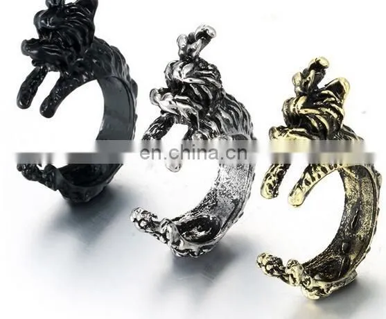 10 Styles Dog Ring Vintage Animal Puppy Wrap Ring Open Adjustable Resizeable