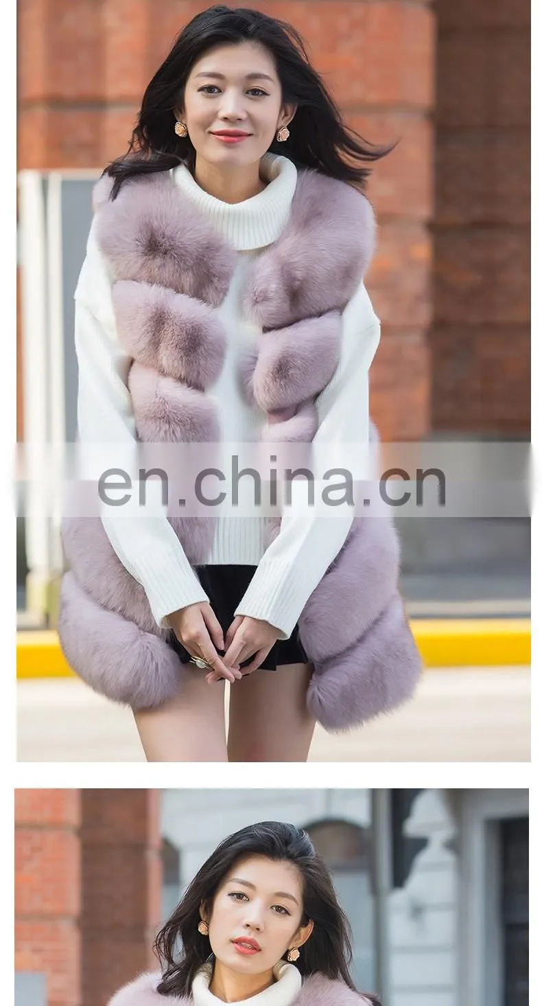 2016 Top Fashion Winter Warm Vest Wholesale Custom Real Fur Vest Fox Fur