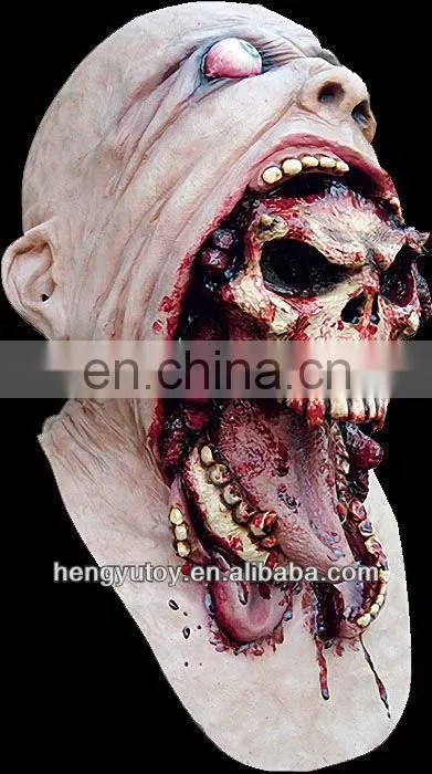Disturbing Blurp Charlie Throwing up Human Skull Zombie Halloween Parasite Mask