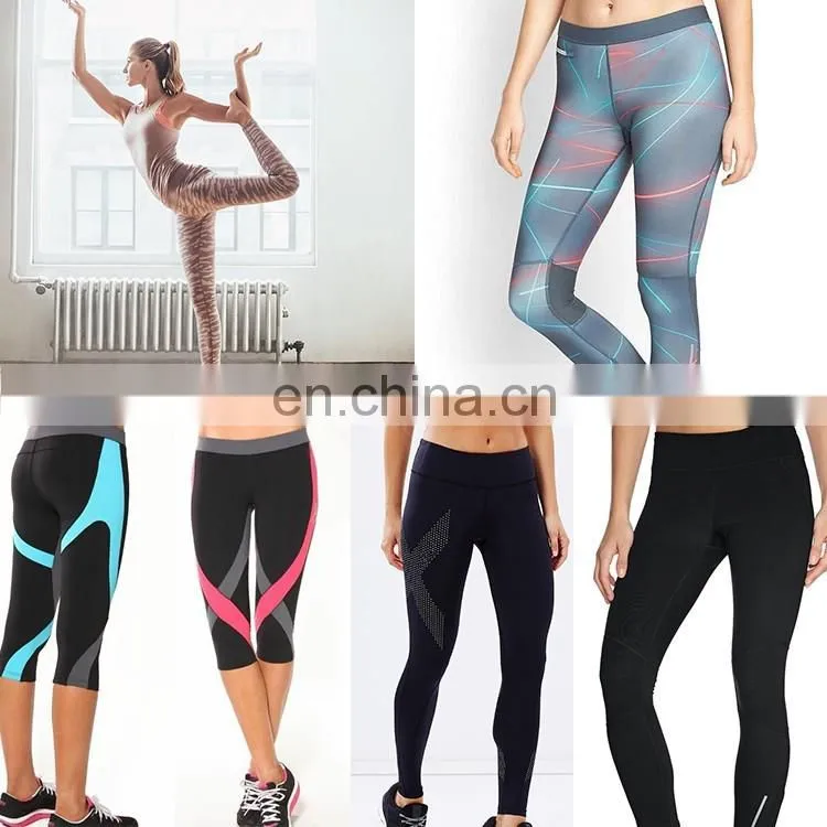 Custom Womens Polyester Spandex Fitness Yoga Pants Print Exercise Clothes Running Tights Workout clothes
