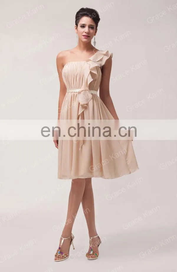 Fashion One-Shoulder Women's Cheap Bridesmaid Dresses CL3441
