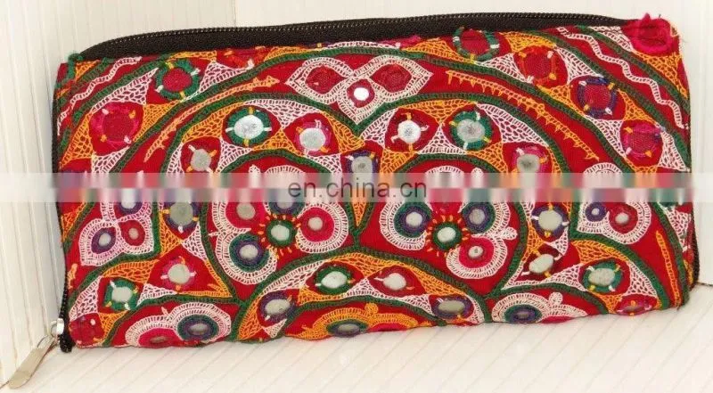 HANDMADE VINTAGE BANJARA CLUTCH BAG OLD COIN SMALL PURSE CROSS BAG GIFT INDIA