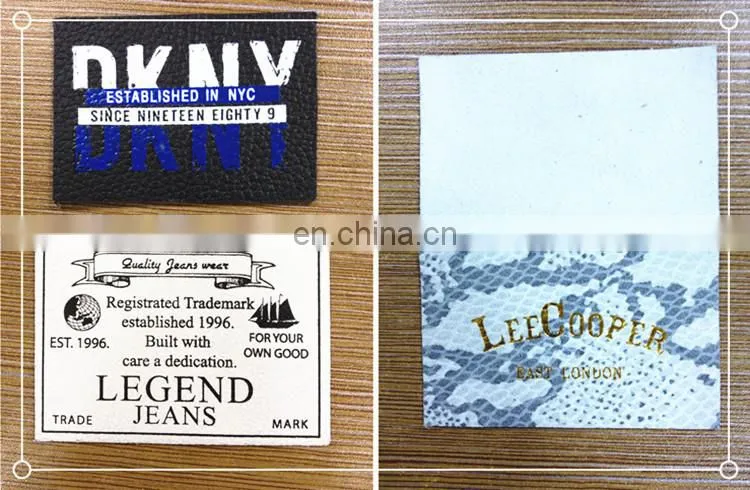 custom denim embossed leather patch