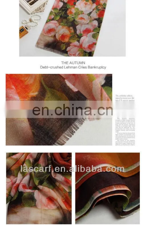 fashion digital print women wool sweden scarf