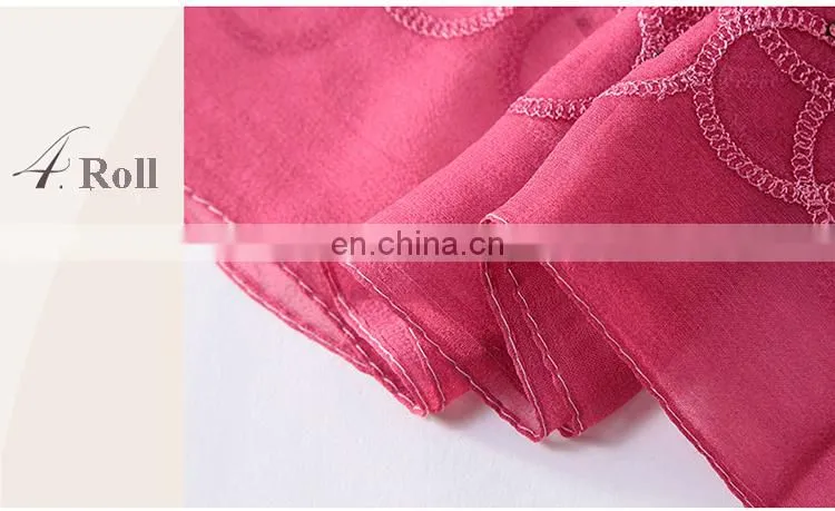 Lingshang spring and autumn embroidery silk scarf women's gradient color scarves&wraps