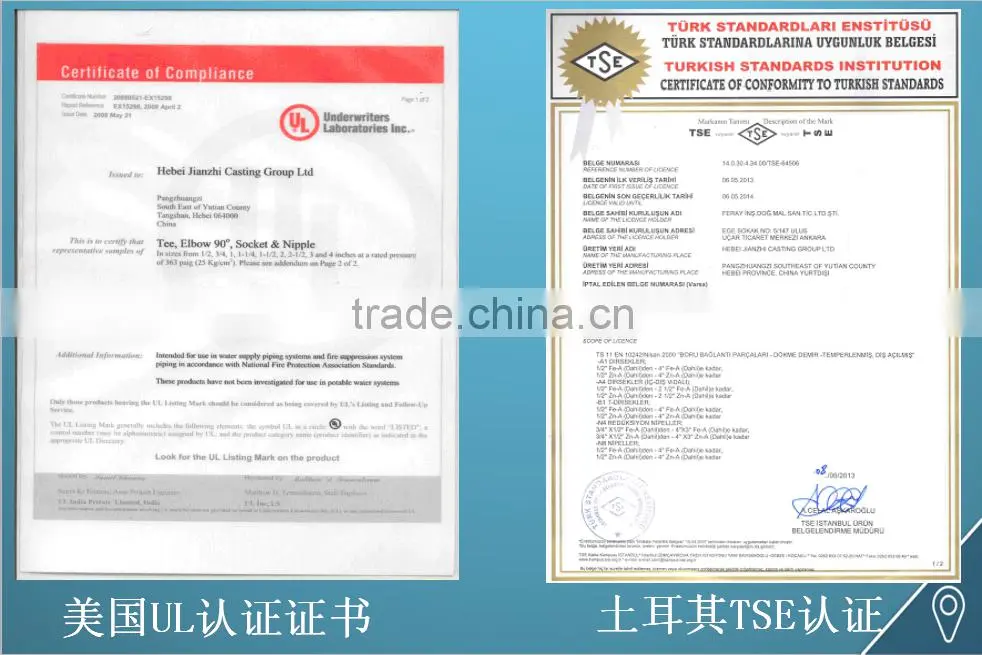 85 crossover malleable iron pipe fittings