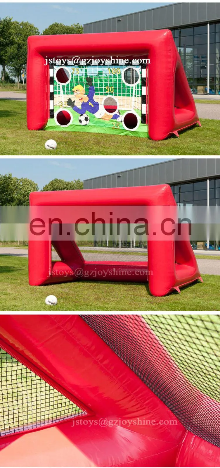 Just Fun Soccer Shootout Game Portable Inflatable Football Shooting Target Post Gate Inflatable Football Goal For Sale