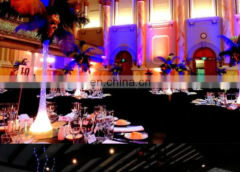 6 inch crystal 7 colors changed led light base with rechargeable battery