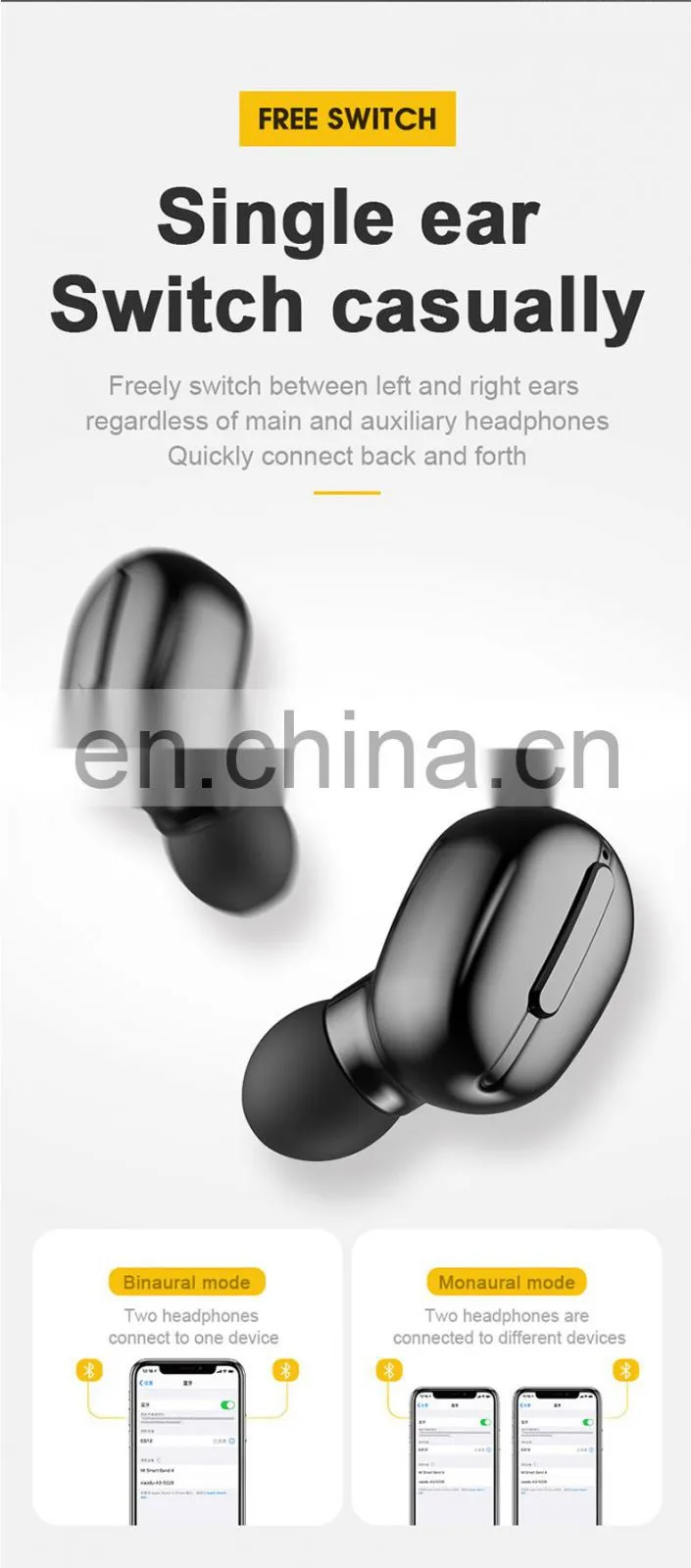 feixin 10 Years ODM & OEM Manufactory Mobile Phone Accessories wired headset headphone waterproof single earphone