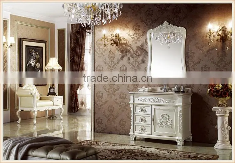 wall hung bathroom vanity cabinet white color