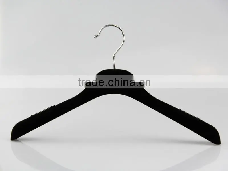 HA6943 flocked cover coat hanger velvet plastic clothes hanger