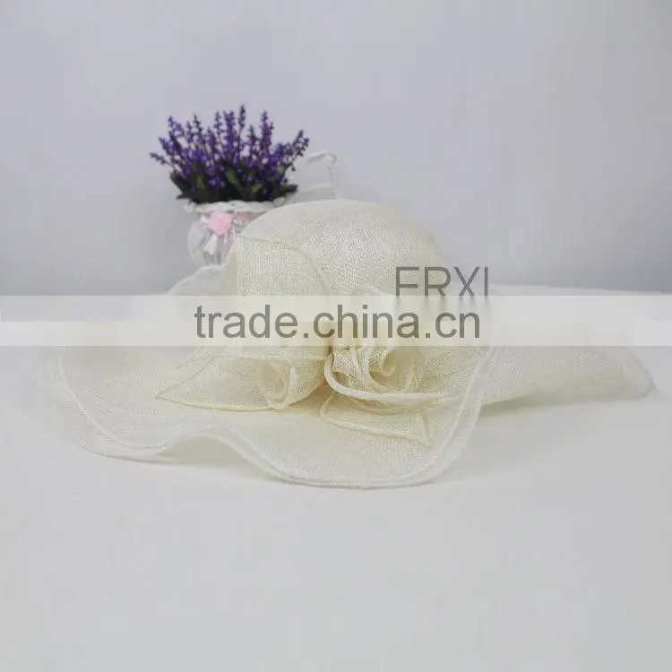 Newest Style Women Church/party/Races Big Sinamay Hat With Lace