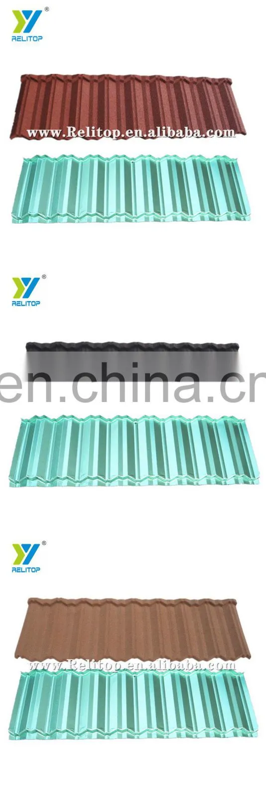 Modern Style Nosen Type Stone Coated Steel Roof Tile 0.3mm 0.35mm 0.4mm 0.5mm Metal Roofing Sheet