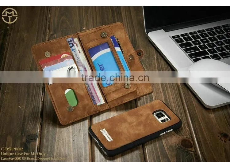 phone case displaying time on the case For Samsung s7 case leather with back card slot