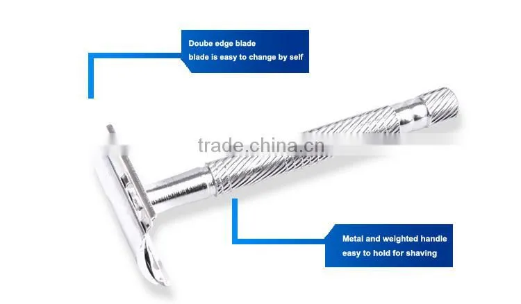 blister pack double edge blade metal handle safety razor