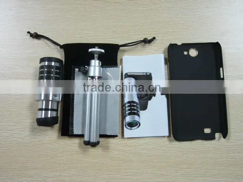 12X Telescope for Samsung Galaxy Note 2 II N7100 Camera with Tripod Stand & Back Case