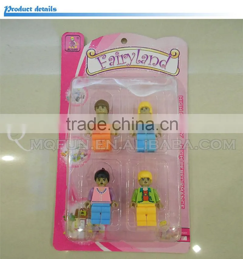 Mini Qute 4pcs/lot intellect girls kawaii fairyland friend models action figure plastic building block educational toy NO.24792A