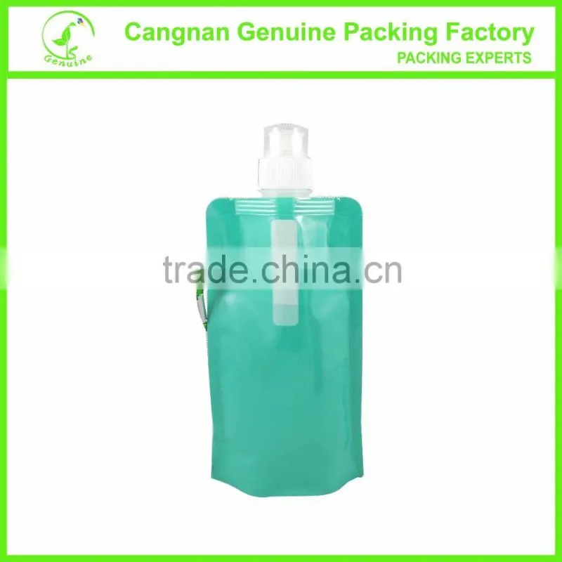 Outdoor sports round drinking water bottle with carabiner clip